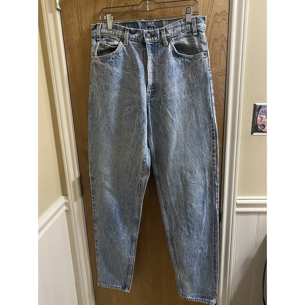 Vintage Levi's 550 Jeans Men's 33x36 Orange Tab Acid Wash Relaxed USA Retro Read